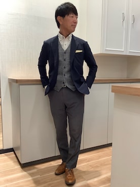 「アイテム（スーツジャケット）」を使った、BRICK HOUSE by Tokyo Shirts 高崎イオンモール店さん（メンズ・170cm）の秋コーディネート