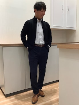 「アイテム（ビジネスシャツ）」を使った、BRICK HOUSE by Tokyo Shirts 高崎イオンモール店さん（メンズ・170cm）の秋コーディネート