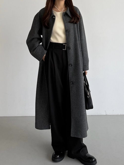 セール】コクーンスリーブステンカラーロングコート（ステンカラー