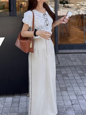 「CAPRICIEUX LE'MAGE（カプリシューレマージュ）のアイテム」を使った、ririさん（レディース・155cm）の夏コーディネート