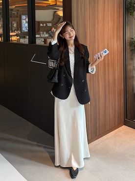 「アイテム（トップス）」を使った、ririさん（レディース・155cm）の春コーディネート