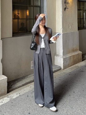 「UNE MANSION（ユヌマンション）のアイテム」を使った、ririさん（レディース・155cm）の春コーディネート