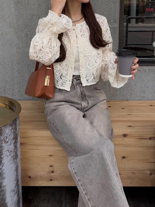 セール】前後2wayシアーレースブラウス（シャツ/ブラウス）｜callautia