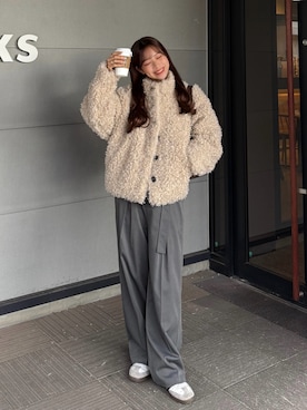 「アイテム（アクセサリー）」を使った、ririさん（レディース・155cm）の冬コーディネート