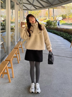 「アイテム（タイツ/ストッキング）」を使った、ririさん（レディース・155cm）の冬コーディネート