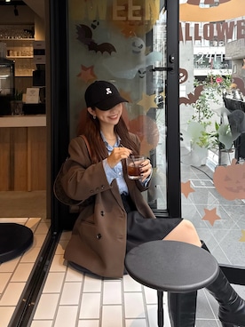 「アイテム（テーラードジャケット）」を使った、ririさん（レディース・155cm）の秋コーディネート