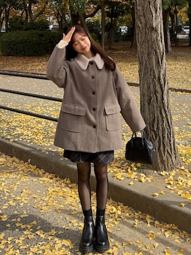 「アイテム（ジャケット/アウター）」を使った、ririさん（レディース・155cm）の冬コーディネート