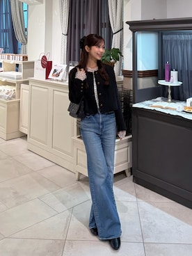 「アイテム（チーク）」を使った、ririさん（レディース・155cm）の秋コーディネート