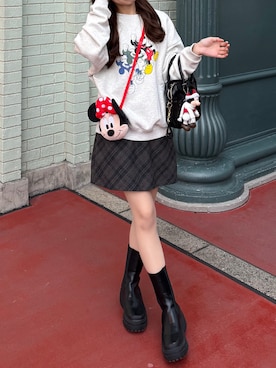 「アイテム（スウェット）」を使った、ririさん（レディース・155cm）の秋コーディネート