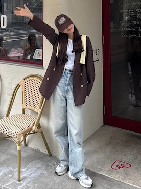 「アイテム（テーラードジャケット）」を使った、ririさん（レディース・155cm）の秋コーディネート