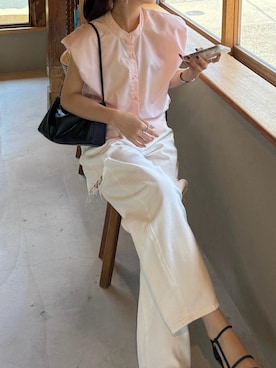 「COCOMOMO（ココモモ）のアイテム」を使った、ririさん（レディース・155cm）の夏コーディネート