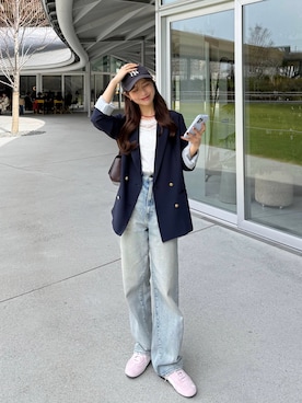 「GIUNON（ジウノン）のアイテム」を使った、ririさん（レディース・155cm）の冬コーディネート