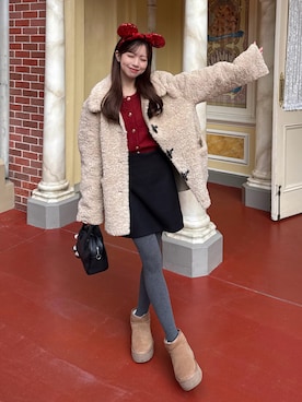 「アイテム（カチューシャ）」を使った、ririさん（レディース・155cm）の冬コーディネート