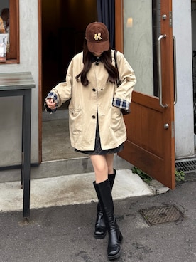 「アイテム（トレンチコート）」を使った、ririさん（レディース・155cm）の秋コーディネート