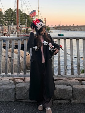 「アイテム（チェスターコート）」を使った、ririさん（レディース・155cm）の冬コーディネート