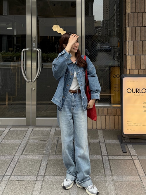 裾折り返しストレート美脚デニム（デニムパンツ）｜MIESROHE