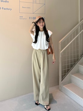 「MANOF（マノフ）のアイテム」を使った、ririさん（レディース・155cm）の夏コーディネート