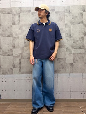 「BACK NUMBER（バックナンバー）のBACK NUMBER(バックナンバー)【メンズ】デニムワイドフレアパンツ（デニムパンツ、ブルー系）」を使った、ryotta0107さん（メンズ・173cm）の春コーディネート