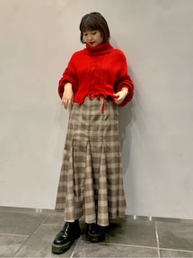 jouetie MEDIUM / レッド ダメージケーブルニット ジュエティ jouetie ダメージケーブルニット （レッド