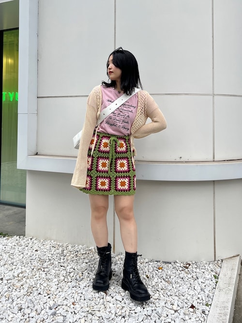 ANDI BAGUS☆Doyenne Mini Skirt コットンクロシェ ミニスカート ANDI BAGUS☆Cargo Crochet Skirt コットン ニット ミニスカート
