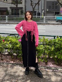 ⭐️専用です！petit main ワンピース　ボレロ  コサージュ　120 ◇【110-140cm/リンク】ダブルガーゼギャザーワンピース（ミニ