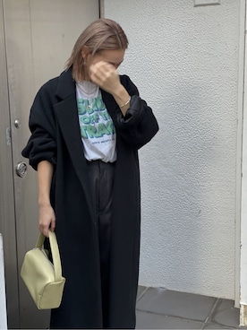 「Ungrid（アングリッド）のロゴロングスリーブTee（Tシャツ/カットソー）」を使った、MISAさん（レディース・155cm）の秋コーディネート