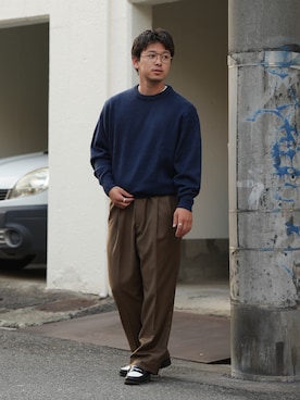 「アイテム（メガネ）」を使った、けーすけさん（メンズ・165cm）の秋コーディネート