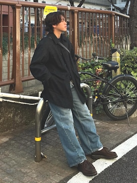 「アイテム（ダウンジャケット/コート）」を使った、けーすけさん（メンズ・165cm）の冬コーディネート