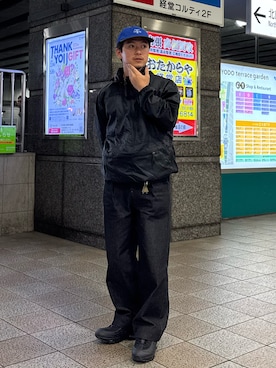 「thisisneverthat（ディスイズネバーザット）のアイテム（帽子）」を使った、けーすけさん（メンズ・165cm）の春コーディネート