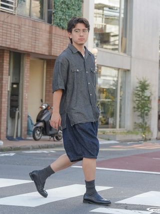 「is-ness（イズネス）のis-ness / イズネス Balloon Shorts（その他パンツ）」を使った、けーすけさん（メンズ・165cm）の夏コーディネート