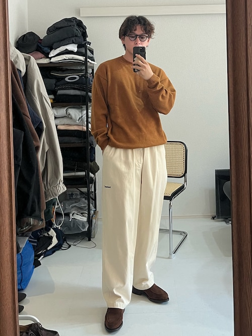 Steven Alan＞ コットン/カシミヤ クルーネック ニット -LOOSEを使った