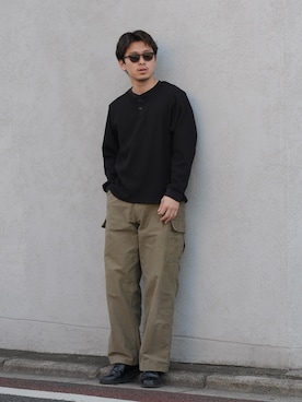 「Eddie Bauer（エディーバウアー）のアイテム（パンツ、グリーン系）」を使った、けーすけさん（メンズ・165cm）の春コーディネート
