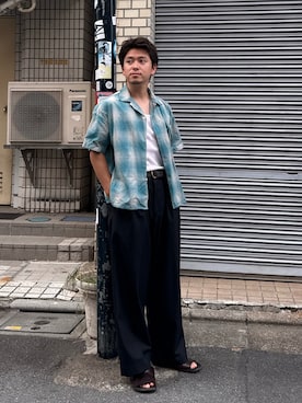 「アイテム（サンダル）」を使った、けーすけさん（メンズ・165cm）の秋コーディネート