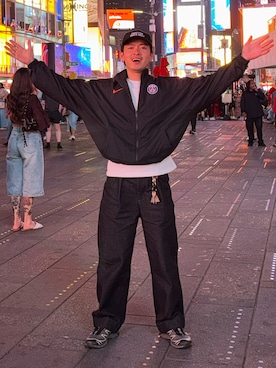 「BONBONのアイテム（デニムパンツ、ブラック系）」を使った、けーすけさん（メンズ・165cm）の夏コーディネート