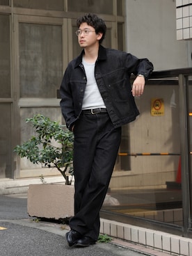 「アイテム（デニムジャケット）」を使った、けーすけさん（メンズ・165cm）の秋コーディネート