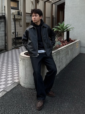 「schott(ショット)のアイテム」を使った、けーすけさん(メンズ・165cm)の冬コーディネート