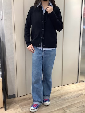 「アイテム（ビジネスシャツ）」を使った、TOKYO SHIRTS 博多駅地下店さん（レディース・162cm）の冬コーディネート