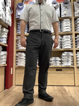 「アイテム（ビジネスシャツ）」を使った、TOKYO SHIRTS 博多駅地下店さん（メンズ・160cm）の春コーディネート