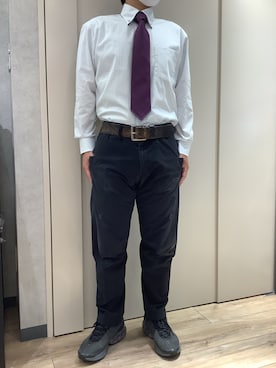 「アイテム（ネクタイ、パープル系）」を使った、TOKYO SHIRTS 博多駅地下店さん（メンズ・163cm）の秋コーディネート