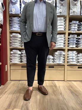 「アイテム（ビジネスシャツ）」を使った、TOKYO SHIRTS 博多駅地下店さん（メンズ・169cm）の春コーディネート