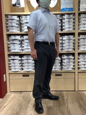 「アイテム（ビジネスシャツ）」を使った、TOKYO SHIRTS 博多駅地下店さん（メンズ・160cm）の春コーディネート
