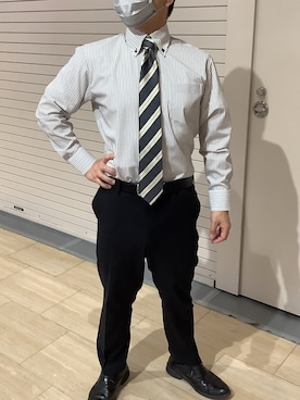 「アイテム（ビジネスシャツ）」を使った、TOKYO SHIRTS 博多駅地下店さん（メンズ・160cm）の春コーディネート