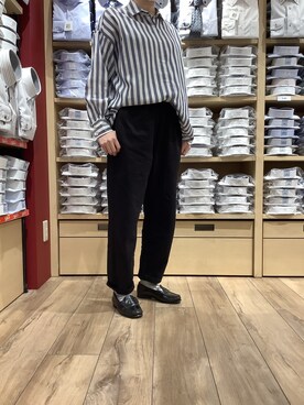 「Pitta Re:)（ピッタリ）のアイテム（シャツ/ブラウス）」を使った、TOKYO SHIRTS 博多駅地下店さん（レディース・160cm）の春コーディネート