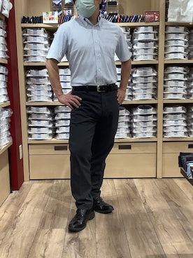 「アイテム（ビジネスシャツ）」を使った、TOKYO SHIRTS 博多駅地下店さん（メンズ・160cm）の春コーディネート
