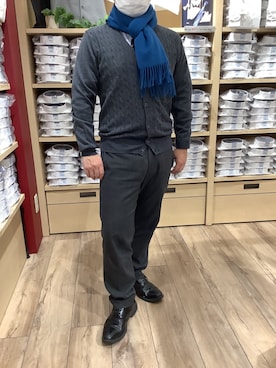 「アイテム（マフラー）」を使った、TOKYO SHIRTS 博多駅地下店さん（メンズ・160cm）の冬コーディネート