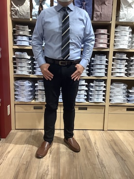 「アイテム（フォーマルスーツ/小物）」を使った、TOKYO SHIRTS 博多駅地下店さん（メンズ・169cm）の冬コーディネート