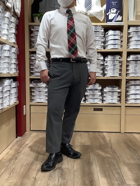 「AW」｜TOKYO SHIRTS 博多駅地下店さん（メンズ・160cm）の冬コーディネート