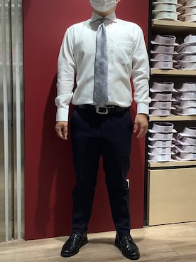 「ホリゾンタルカラー」｜TOKYO SHIRTS 博多駅地下店さん（メンズ・160cm）の秋コーディネート