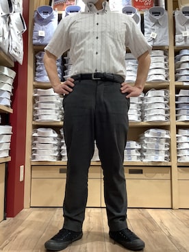 「アイテム（ビジネスシャツ）」を使った、TOKYO SHIRTS 博多駅地下店さん（メンズ・160cm）の春コーディネート