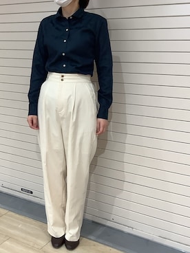 「アイテム（ビジネスシャツ）」を使った、TOKYO SHIRTS 博多駅地下店さん（レディース・160cm）の秋コーディネート